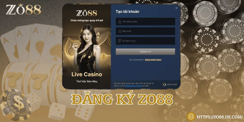 ZO88 - Trang Chủ ZO88.COM Chính Thức | Link Vào Mobile & PC Đăng ký tài khoản ZO88 dễ dàng, chỉ vài bước đơn giản