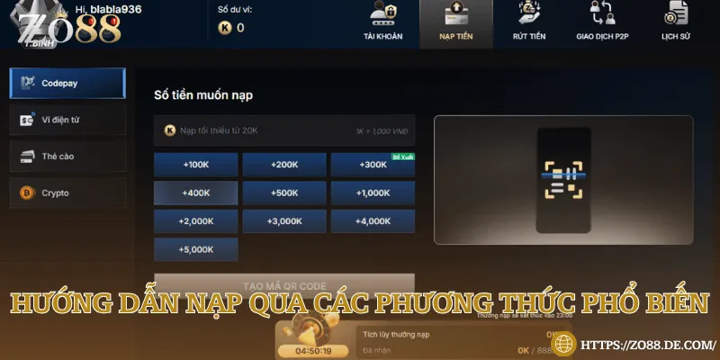4 phương thức nạp vào tài khoản nhà cái siêu nhanh