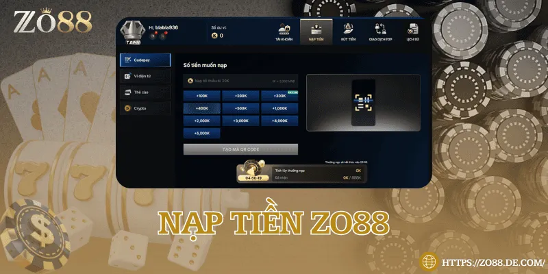 ZO88 - Trang Chủ ZO88.COM Chính Thức | Link Vào Mobile & PC Nạp tiền thuận tiện, giao dịch nhanh, nhiều phương thức an toàn